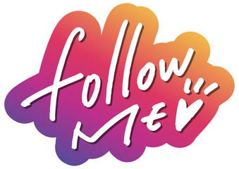手書き文字素材。follow me。