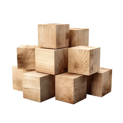 Wall Mural - Blocks made of wood isolated on transparent background