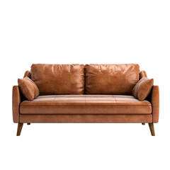 Wall Mural - Brown couch isolated on transparent background
