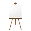 Canvas and easel photograph isolated on transparent background