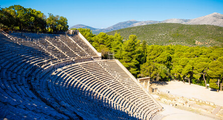 epidaurus amphitheater, ancient theatre epidaurus, peloponnese, greece