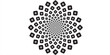 Round pattern with vegetative elements  white background black element 
