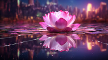 Pink Water Lily HD 8K Wallpaper Stock Photographic Image 