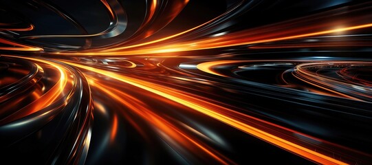Wall Mural - in a wide-format abstract background image, streaming light forms a graceful curve, creating a visua