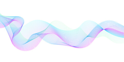 Wall Mural - abstract colorful glowing wave curved lines background. abstract frequency sound wave lines and tech