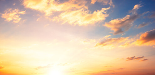 Wall Mural - cloudy sky at dusk colorful background