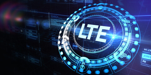 Business, Technology, Internet and network concept. LTE abbreviation, modern technology concept. 3d illustration