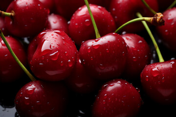 Wall Mural - Cherries background close up