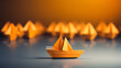 © Salman - Leadership Concept with Orange Paper Ship