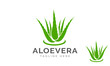 Aloe Vera Plant Logo Design Template. Aloe Vera plant, leaves Logo. Herbaceous plant and drop vector design. Aloe Vera gel logotype.