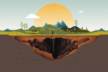 Wall Mural - Graphic illustration of drought