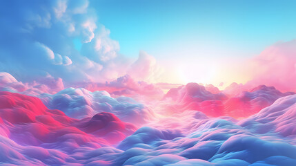 3d render, abstract fantasy background of colorful sky with neon clouds isolated on a white background. generative ai.