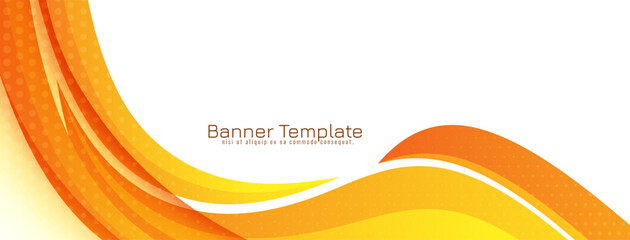 Wall Mural - Modern stylish Yellow and orange color wave style banner design