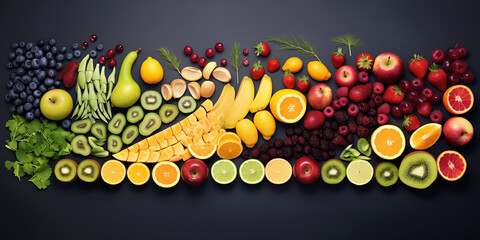 Wall Mural -  rainbow fruits set concept