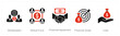 A set of 5 Finance icons as globalization, mutual fund, financial agreement
