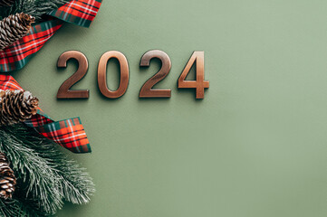 Wall Mural - 2024 text background. New year and business concept strategy.