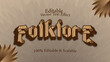 © badutsirkus - Folklore wood texture editable graphic style vector text effect