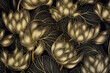 seamless pattern with gold flowers, wall flower background