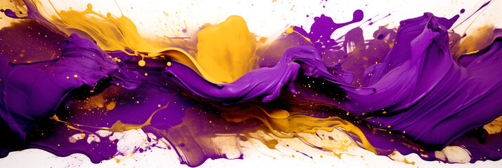 Canvas Print - purple and gold paint splashes. legal AI