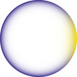 Blauer Kreis, gelber Lichteinfall und Farbverlauf zur Mitte, mit scharfem Rand, transparenter Innenfläche und Hintergrund - als Überlagerung, Overlay und anderweitigen Gestaltungsmöglichkeiten
