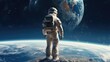 Astronaut Neil Armstrong spacewalk on the Moon surface
