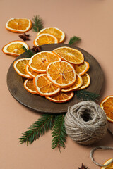 Poster - Dried orange, concept of delicious dried fruit