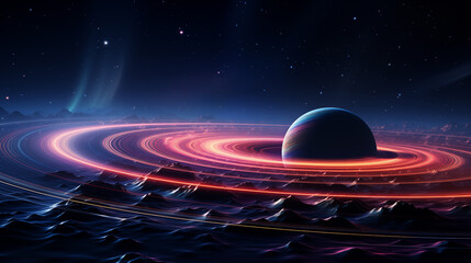 Wall Mural - Creative illustration of universe planet,created with Generative AI tecnology.