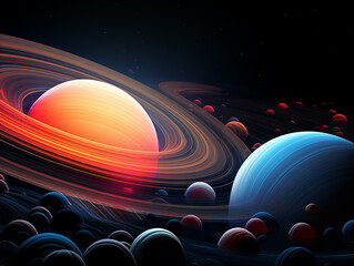 Wall Mural - Creative illustration of universe planet,created with Generative AI tecnology.