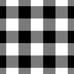 Wall Mural - Black and white tartan check plaid seamless pattern, pixel, checkered monochrome plaid texture background for textile design, napkin, blanket, wrapping paper, cover, tablecloth, scarf. Vector file.