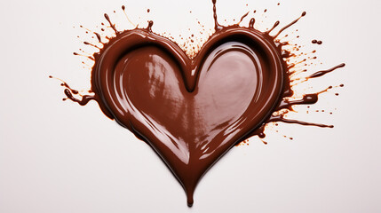 Milk chocolate heart on white background isolated. Valentines day