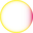 Gelber Kreis, roter Lichteinfall und Farbverlauf zur Mitte, mit scharfem Rand, transparenter Innenfläche und Hintergrund - als Überlagerung, Overlay und anderweitigen Gestaltungsmöglichkeiten