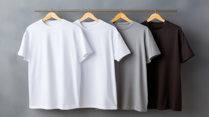 Wall Mural - t-shirts with copy space on gray background