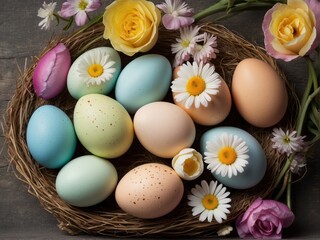  Easter egg arrangement decoration, AI generated