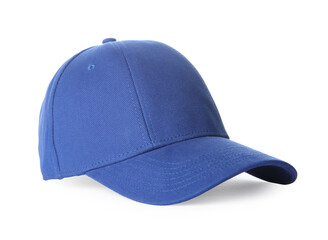 Poster - Stylish blue baseball cap isolated on white