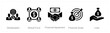 A set of 5 Finance icons as globalization, mutual fund, financial agreement