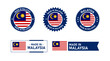 Malaysia flag, Made in Malaysia. Tag, Seal, Stamp, Flag, Icon vector