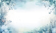 watercolor winter blue christmas background frame