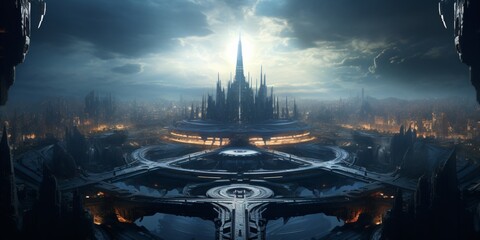 science fiction - surreal architecture in a futuristic city
