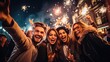© kittikunfoto - people's Celebration happy newyear! and watching firework