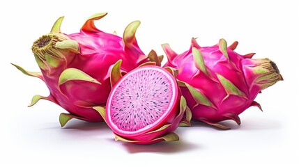 Wall Mural - pitaya fruits isolated on white