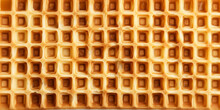Waffle Texture Background. Generative AI Image.