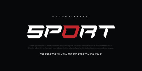 Wall Mural - Abstract sport modern alphabet fonts. Typography technology electronic sport digital game music future creative font. vector illustration