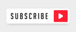 red subscribe text button bell icon vector design