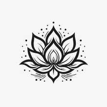 Minimalistic Mandala Design Inspired By Lotus Blossom. Generative AI