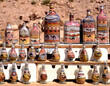 Bedouin stall with sand painting in bottles