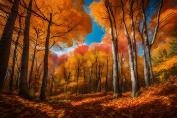 autumn forest generated by AI technology