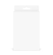 © realstockvector - White package box with hang slot mockup for electronic and mobile accessories, medicaments. Front view. Vector illustration isolated on white background. Ready and simple to use for your design.EPS10