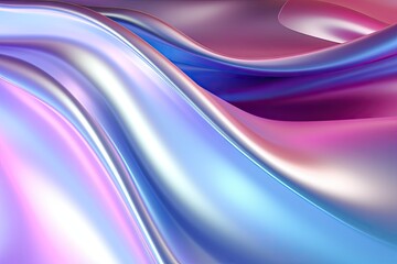 Wall Mural - Abstract silk holographic iridescent wave