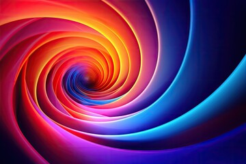 Poster - Gradient color bright futuristic spiral