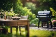 © Tymofii - Summer time in backyard garden with grill BBQ